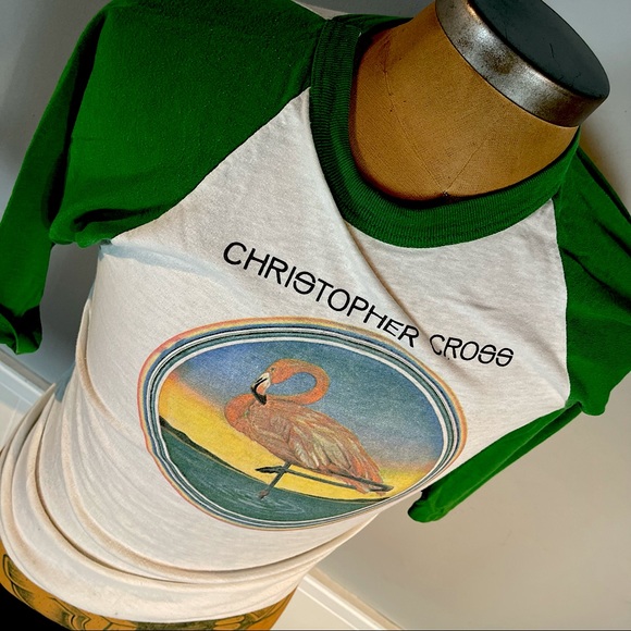 Other - vintage christopher cross flamingo single stitch raglan sleeve t-shirt